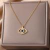 Stainless Steel Evil Eyes Pendant Necklace For Womens Jewelry Clavicle Chains Necklaces Gifts Party Dropshipping