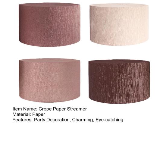 4/8 Rolls Crepe Paper Streamers 82ft Long Rose Gold Paper Tassel Streamers for Wedding Birthday Valentine's Day Birthday Baby Shower Decor