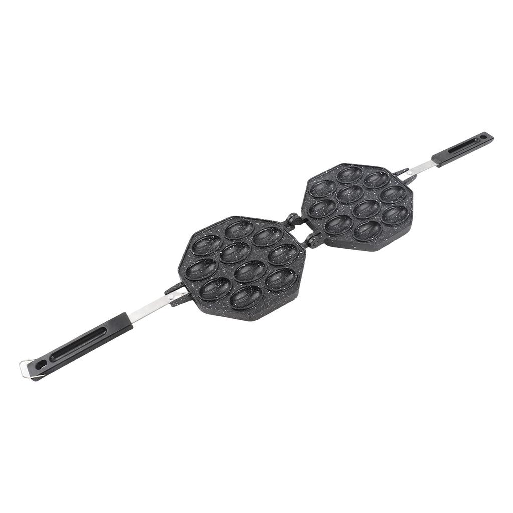 Egg Waffle Pan Aluminum Alloy Anti Stick Anti Scald Handle Bubble Waffle Maker for Home Commercial Use