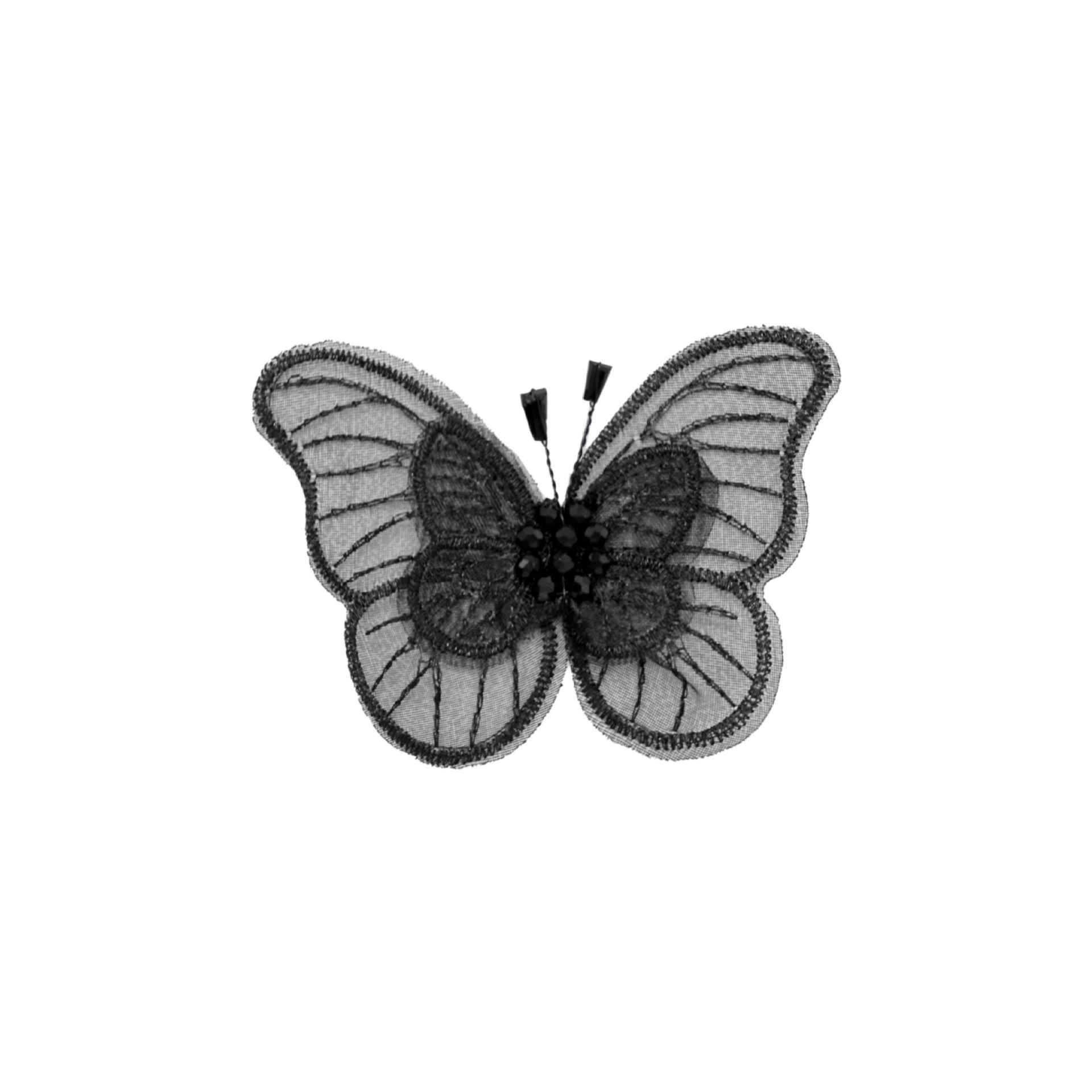 

Lace Beads Butterfly Embroidery Cloth Sticker Mesh Handmade Diy Jewelry Accessories Sweater Skirt Patch Sticker 7436 black