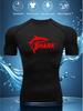Mens White Compression Short Sleeve T-Shirt Red Shark Graphic Quick Dry High Elasticity Gym Workout And MMA Athletic Top