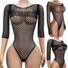 Sexy Lingerie Tights Women Open Crotch Teddy Mesh Hollow Bodysuit Jumpsuit Elastic Intimate Underwear