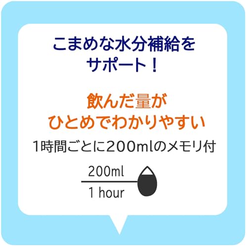 Skater Drink Marker Bottle, 1L, with Handle, Easy to See Drink Volume at a Glance, Plastic, Blue & Lilac, PDMK10-A