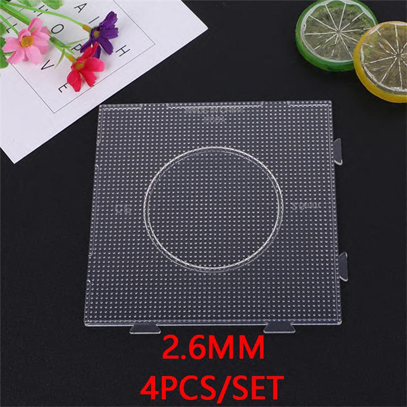 4PCS 2.6mm/5mm Fuse Beads Transparent Extra Large Square Pegboards Ironing Beads Boards DIY Material Template Melting Beads Pegb