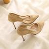 Fashion Breathable Lace Mesh High Heels Women's 2025 New Summer Niche Temperament Pointed Toe Stiletto Single Shoes