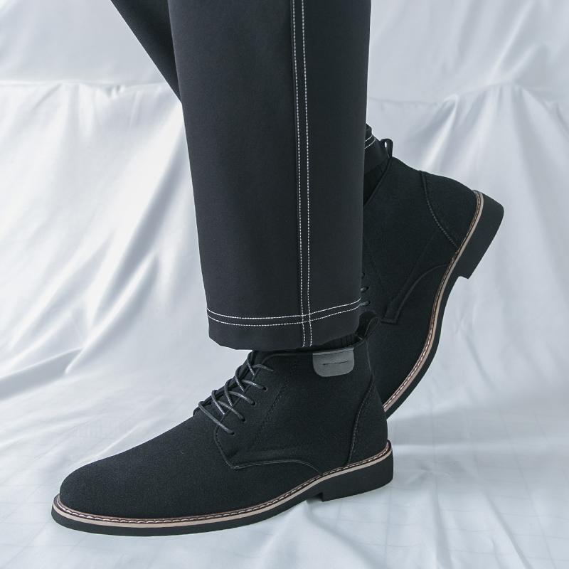 Fashion Brand Office Business Classic Retro Style Comfort Boots for Men SuedeLeather Shoes Outdoor New Casual Lace Up Social Ankle Boots