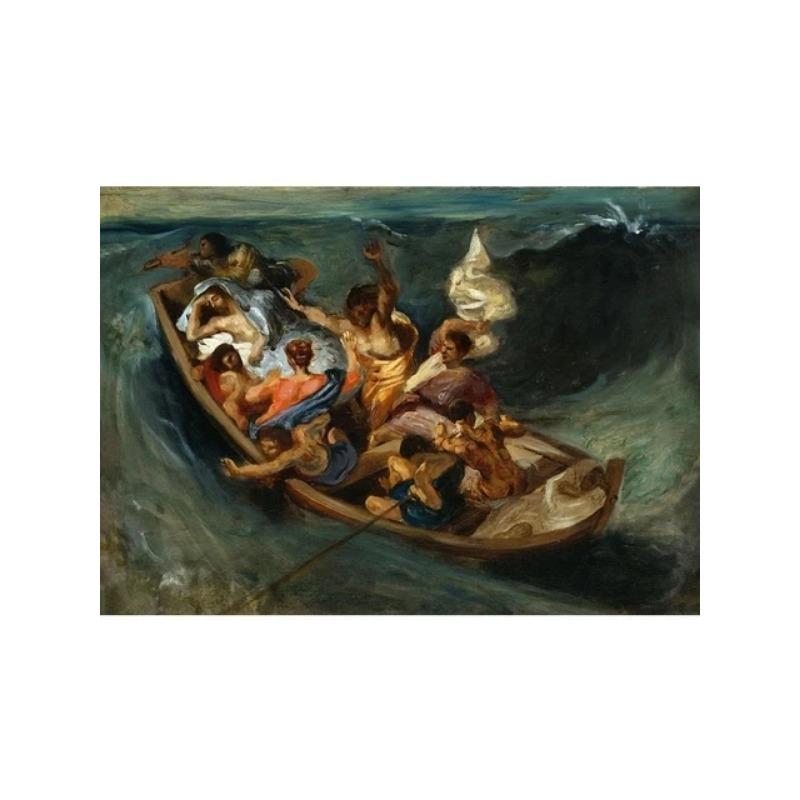 

Художник Эжен Делакруа Свобода, ведущая народ Плакат Французская революция Марианна Холст Живопись Настенное искусство Комната Домашний декор 21cm×30cm NoFrame