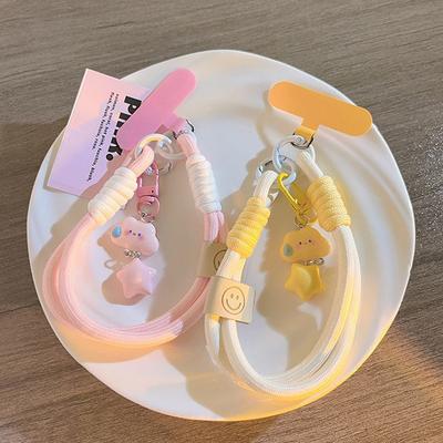 Bunter Handystrap Kurzer Handgelenkriemen Wolken Stern Anhänger Schlüsselanhänger Kamera Kette Lanyard Universelle Handyhülle Lanyard
