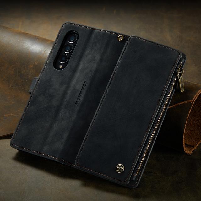 

Кожаный чехол-кошелек с защитой от отпечатков пальцев для Samsung Galaxy Z Fold4 5g Fold 4 Fold3 Fold 3, аксессуары для мобильных телефонов, чехлы for Samsung Z Fold 4 чёрный