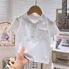 Children's Summer Polo Shirt: Unisex Short-Sleeve T-Shirt with Lapel and Lace for Boys and Girls