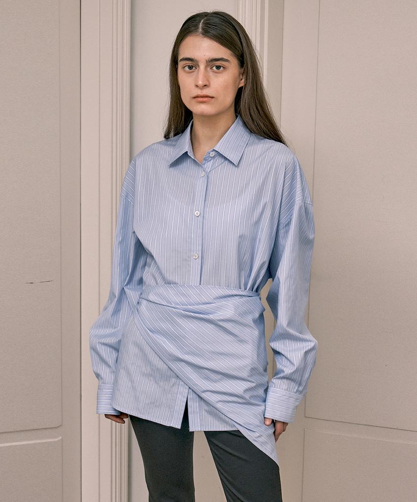 EMKM Scarf Striped Shirt_Blue