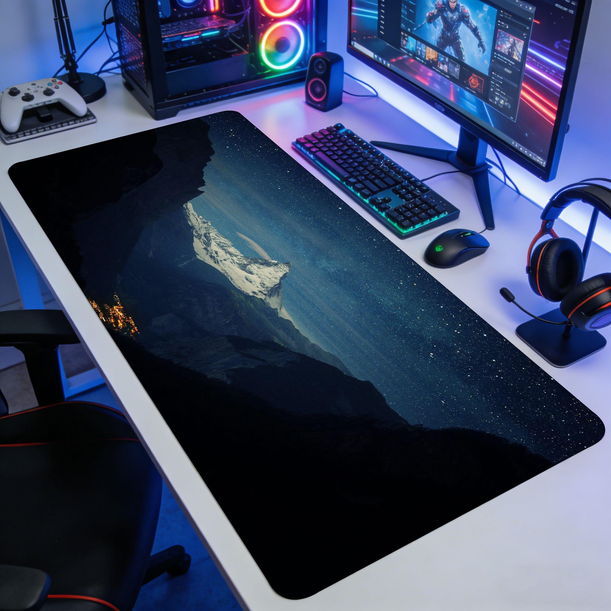Minimalist Nature Landscape Gaming Mouse Pad Extended Waterproof Desk Mat Snow Mountain Forest Gaming Mouse Pad Stitched 300x800x2mm