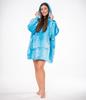 Bluza koc kocobluza 2w1 oversize xxl z kapturem gruba sherpa niebieska