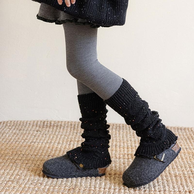 Kids Glittering Ankle Socks Reusable Heat Leggings Breathable Textured Fabric Play date Outfit Essential Easy Care
