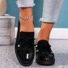 Fashion Women's New Spring and Autumn Casual Loafers with Butterfly Knot Decoration Splicing Design Flat Bottom Women's Zapatos De Mujer
