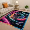 3D Cartoon Astronaut Weltraumfahrer Planet Wohnzimmer Rutschfester Teppich für Schlafzimmer Spielzimmer Sofa, Heimdekoration Fußmatte Weihnachten