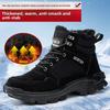 Steel Toe Safety Boots for Men Woman Winter Thickened Warm Boots Woman Sneakers Anti-smashing Work Shoes Men Protective 36-46