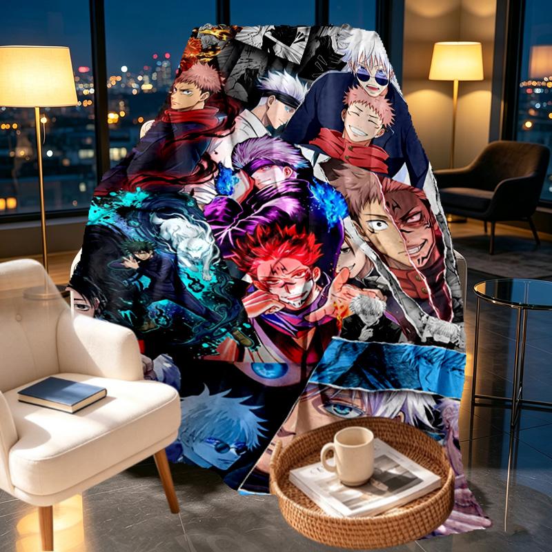 Jujutsu Kaisen Print Blanket - Soft & Comfortable, for Bedroom, Travel, Sofa, Home Decoration - Birthday Christmas Gift for Friend