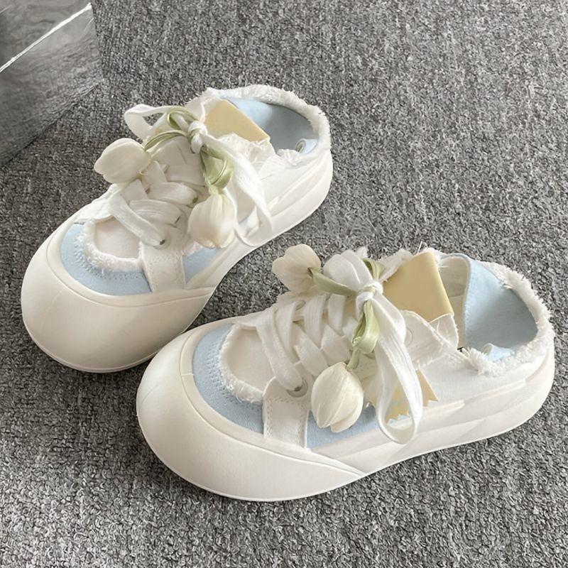 Two wear thick-soled semi-drag white shoes women's summer new bread shoes women's niche versatile casual sports board shoes