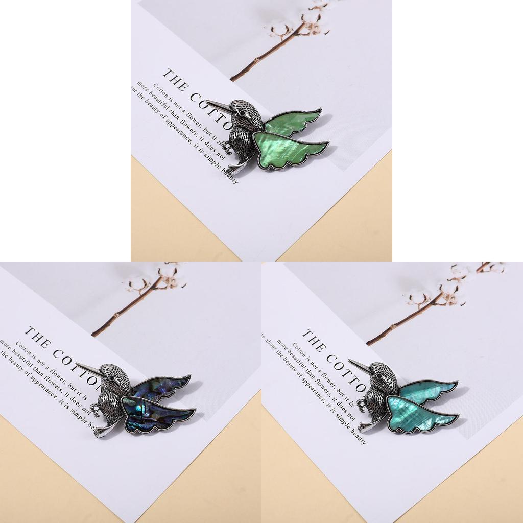 Animal Shell Bird Brooch Pin With Alloy Embedding For Fashion Accessory