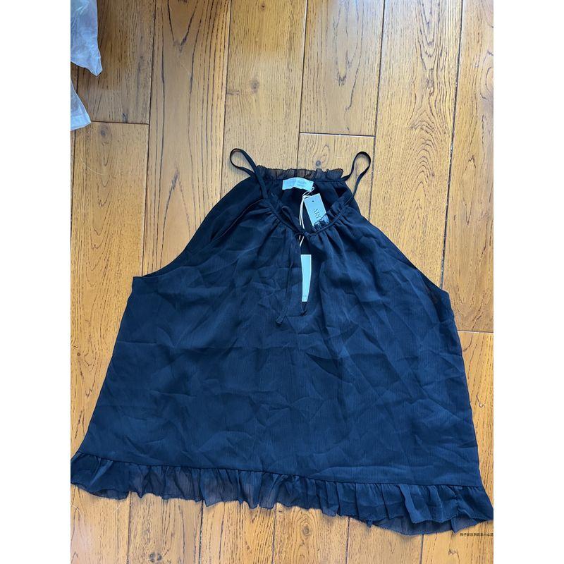 

Canadian Red Brand A s Pure Yuan Niche Solid Hanging Neck Design Sense Double Purpose Top Women Black L