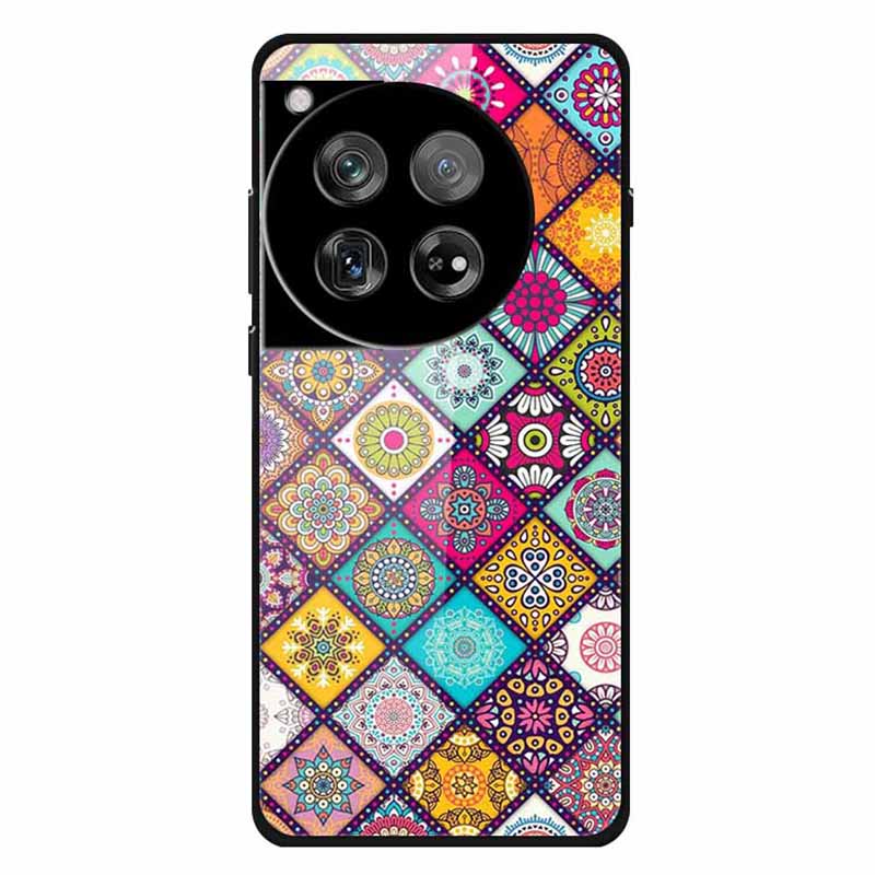 For OnePlus 12 5G Phone Case Pattern Printing Tempered Glass Shockproof Cover