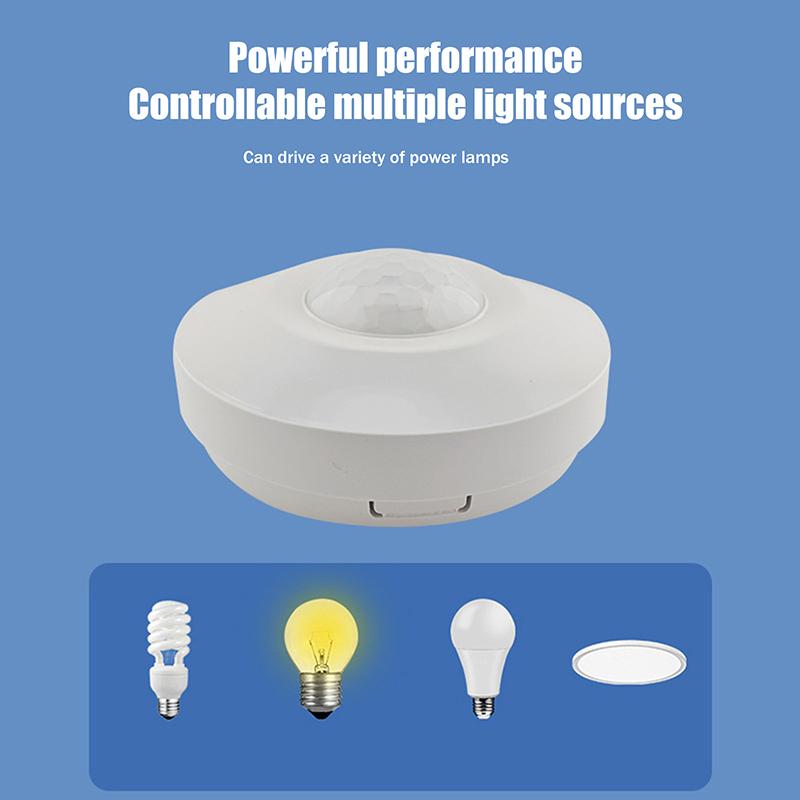 AC/DC24-265V PIR Motion Sensor Light Switch Human Body Infrared Detector Ceiling Mounted 360 Degree Detecting Range