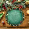 4-teiliges Weihnachtsgoldrand-Platzset Weihnachtsbaum Rote Kugel Goldener Stern Esstisch Schreibtisch Dekoration und Zubehör