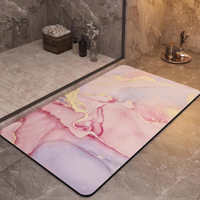 1pcs Luxury Bathroom Mats Anti Slip Shower Bath Mat Super Absorbent Quick Dry Foot Floor Mat Toilet Rug Doormat Carpet Washable