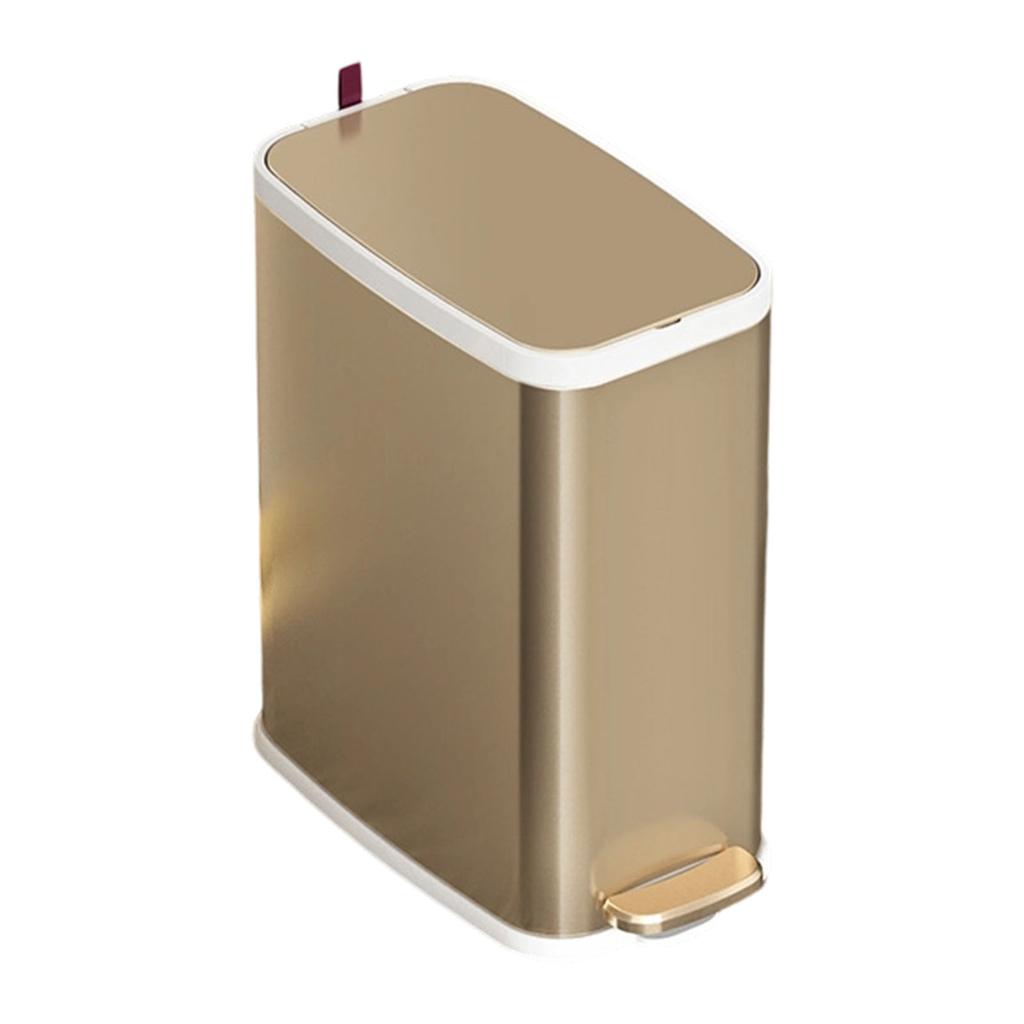 304 Stainless Steel Waste Bin with Slow Close Technology Foot Pedal and 90 Degree Lid Stay for Easy Cleaning