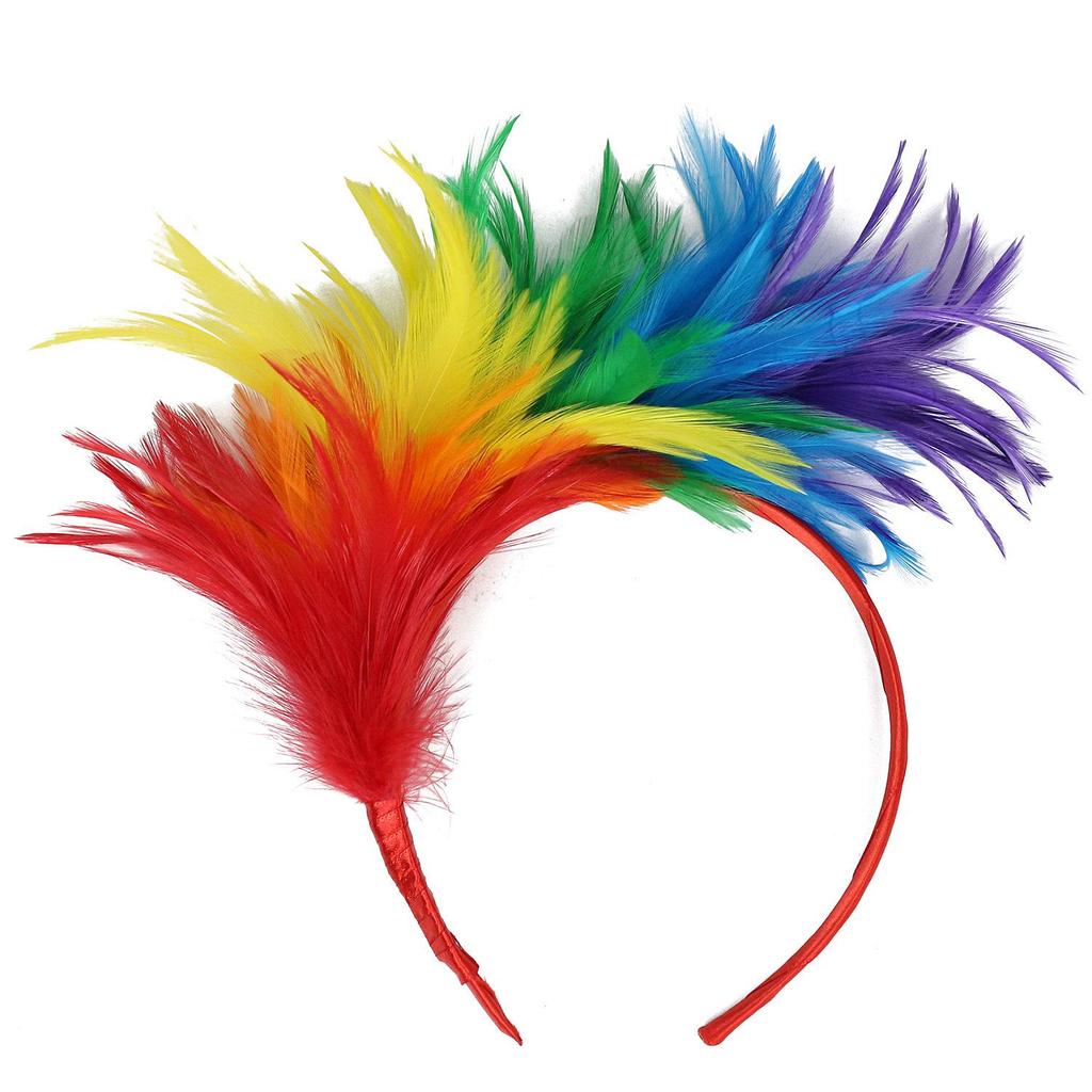 Halloween Colorful Feather Headdress Headband