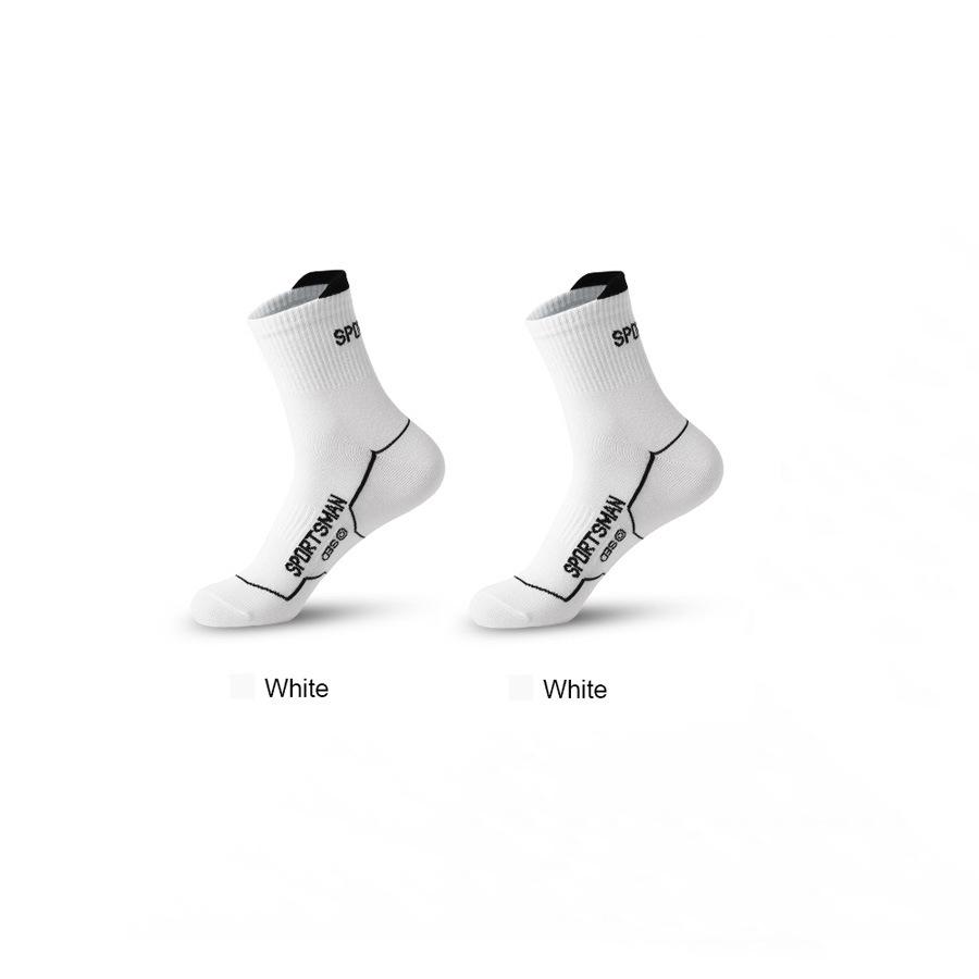 Men's Mid-Calf Sweat-Absorbing Odor-Resistant Cotton Socks for Running, Cycling, and Fitness