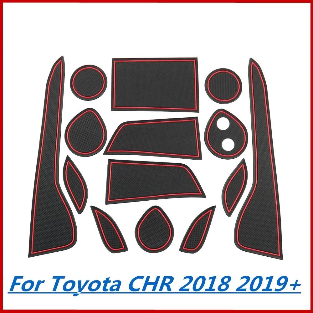 Anti-Slip Gate Slot Mat for TOYOTA C-HR 2016 - 2022 2020 2019 2018 2017 CHR Rubber Cup Holders Non-slip Mats Accessories