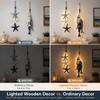 Warm LED Type A with lights wooden hanging wall decoration decorated with starfish and fish shape Ocean nautical theme suitable for bathrooms