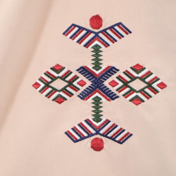 Unused Johnbull Long Sleeve Embroidery Shirt M Pink Embroidery Men's Used