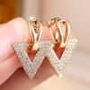 Crystal White Zircon Stone Hoop Earrings For Women Vintage Gold Color Wedding Jewelry