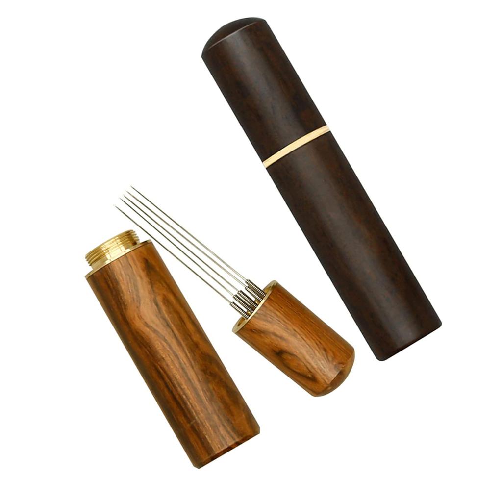 Set of 2 Espresso Stirrer Tool Set Coffee Powder Needles Wood Handle Coffee Powder Stirrers Wood Material for Coffee