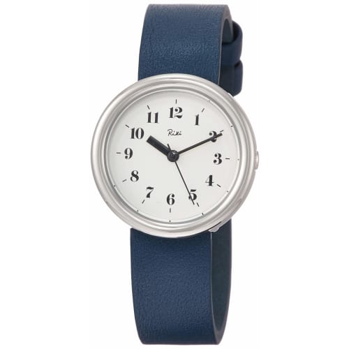 Seiko Watch Riki Women's Watch AKQK448, White Dial, Navy Leather Band, Blue