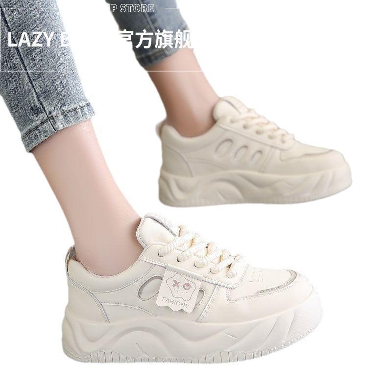 Bread women's shoes spring versatile casual niche original board shoes student sports thick sole heightening little white dad women's shoes