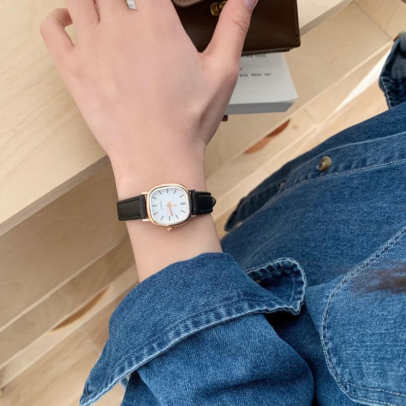 Watch Female Niche Light Luxury Female Student Literary And Simple Temperament Wind Small Square Watch Belt Women'S Quartz Watch