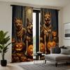 2-piece HD Moonlit Halloween jack-o '-lantern Wolf dog curtain Black tie digital printed curtain Home Decoration style Decoratio