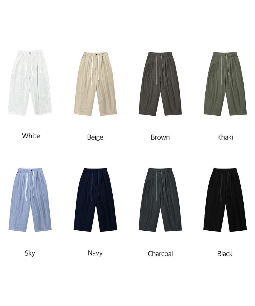 SMITHARMOR Sa Double-Pleat Linen Wide Pants_Sky Blue