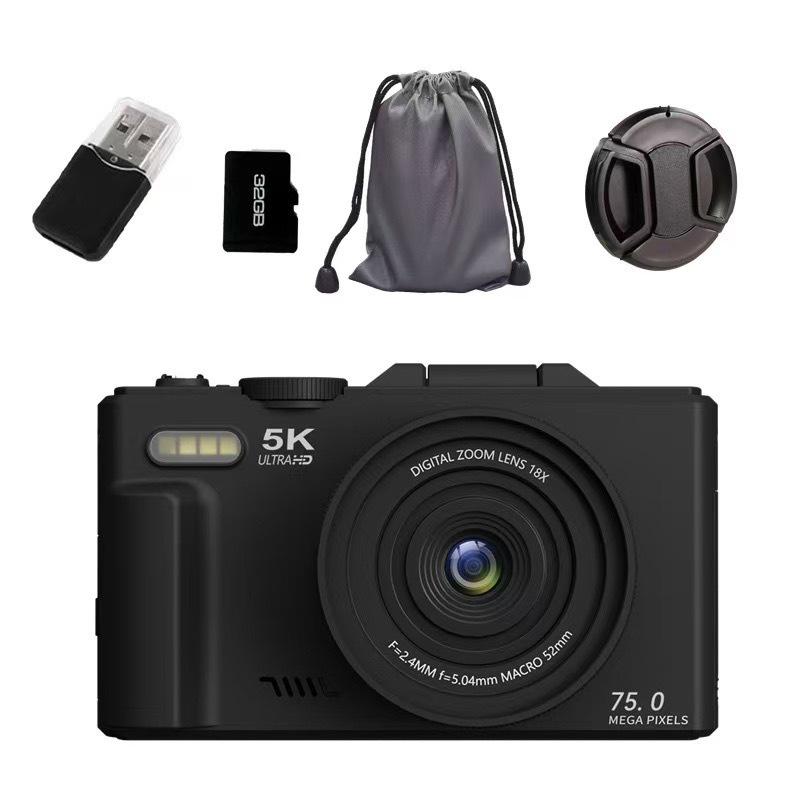 3-Inch Flip Screen WIFI 75MP 5K HD Beauty Digital Camera with CCD
