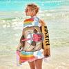 Custom Name Beach Towel Personalized Cute Capybara Bath Towels Soft Microfiber Quick Dry Swimming Pool Lounger Blanket