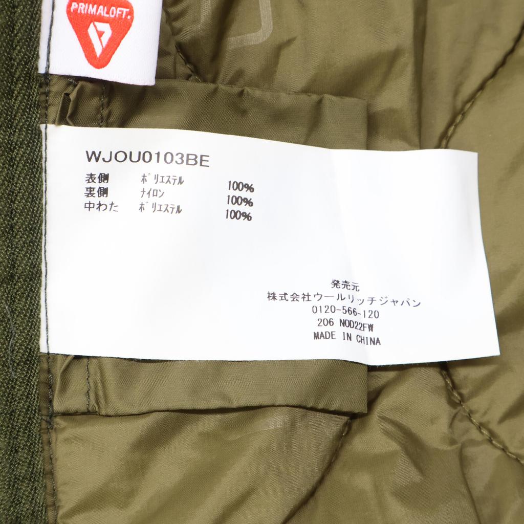 Woolrich WJOU0103BE Khaki Collarless Quilted Padded Coat Coat S khakiUsed