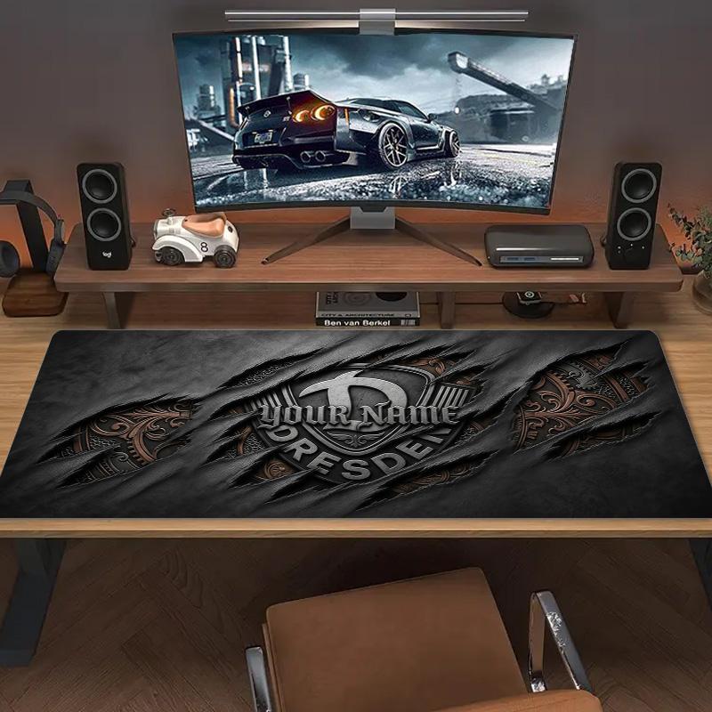 Dynamo Dresden Custom Name Large Size Mouse Pad Large Gaming Table Cushion Non-slip Laptop Tablet Big Mousepad XXL Mat Mini PC Playmat With Lock Edge