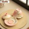 150ml Crystal Glaze Flower And Bird Gaiwan Creative Tea Tureen Tea Bowl With Lid Kit Tea Brewing Cover Bowl For Tea Decoration