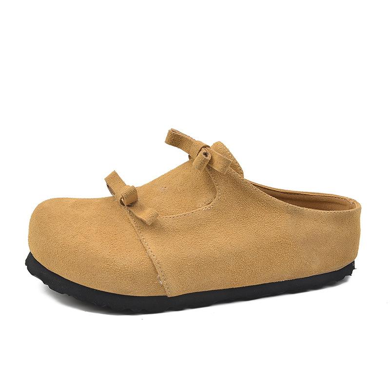 

Factory spot British style retro bow round head small leather shoes red Mary Jane single shoes women s thick heel cool slippers 35