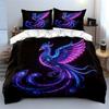 Neon Phoenix Art Set Soft Comfortable Duvet Cover Bedding Set Included 1*Duvet Cover & 2*Pillowcases, Gift