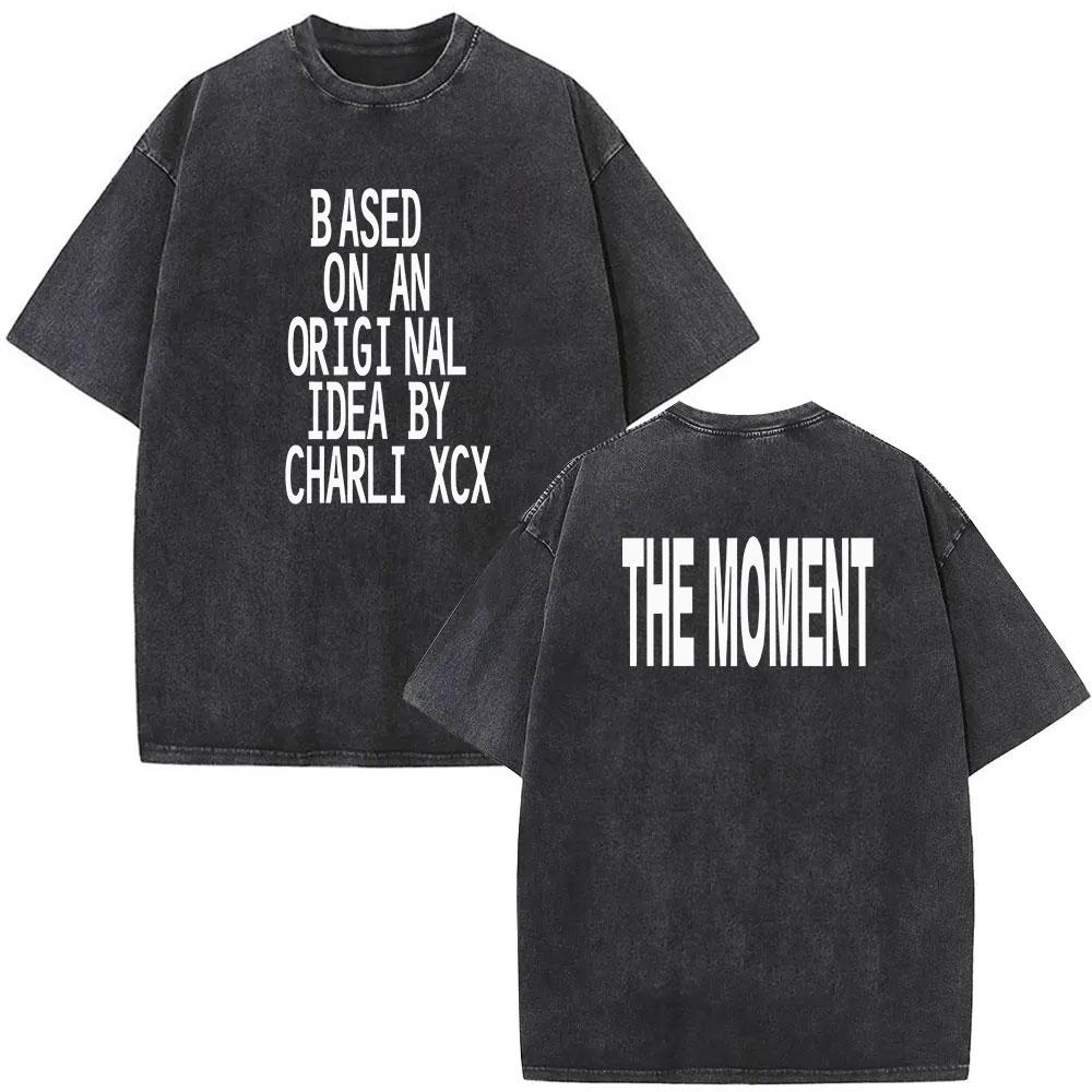 2026 Hot Sale Charli XCX Music Fashion Film Tour 2026 Vintage Washed T Shirt Men Women Summer Pop Music Fashion Oversized T-shirts Streetwear Top